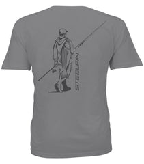 Cowhunter Striper Shortsleeve Tee Gray, Back