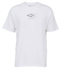 Steelfin Short Sleeve Logo Tee, White, Front
