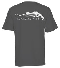 Steelfin Short Sleeve Striper Tee, Slate, Back
