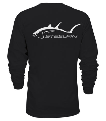 Steelfin Long Sleeve Tuna Tee, Black, Back