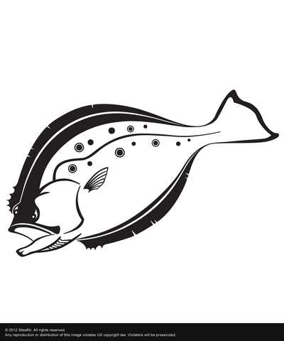 Steelfin Flounder Decal - Black
