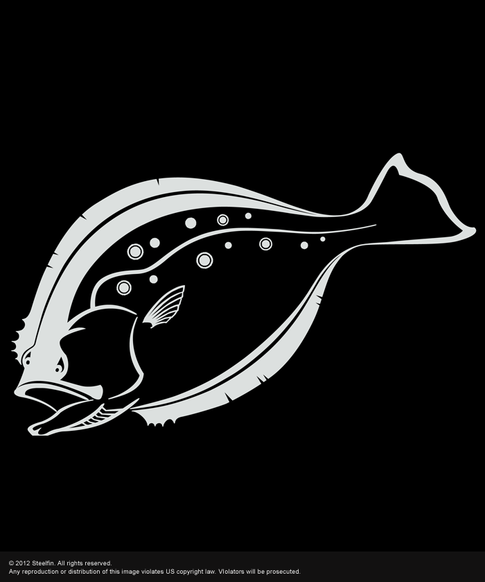 Fish Stickers  Original Atlantic Flyingfish black 6” Fish Decals