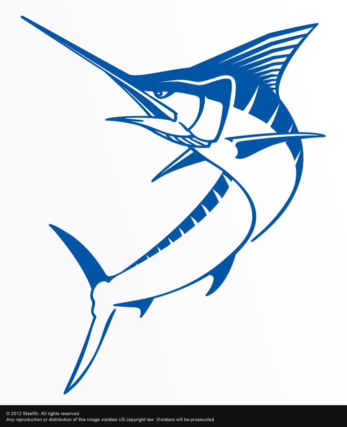 Custom Text Marlin Decal  Blue marlin Personalized Decals
