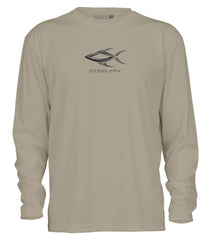 Steelfin Logo Performance Shirt, Sand, Front