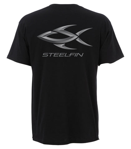 Steelfin Short Sleeve Logo Tee, Black, Back