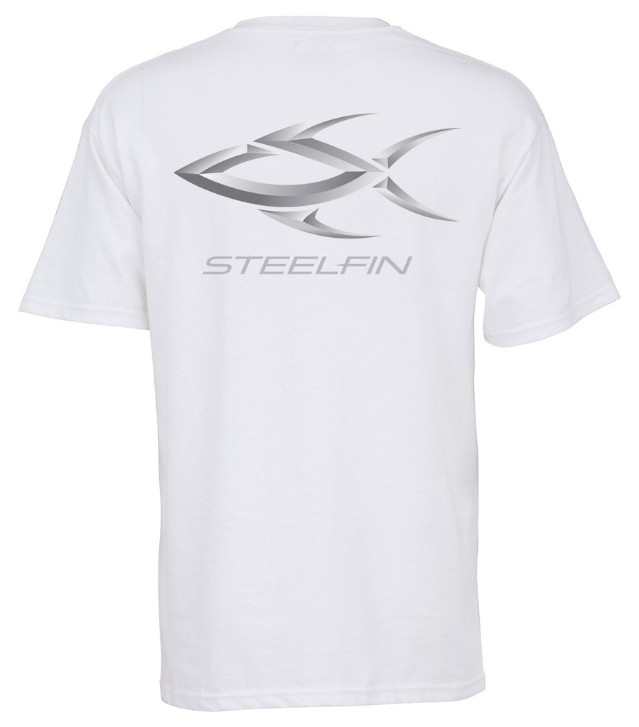 Steelfin Short Sleeve Logo Tee – White