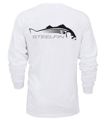 Steelfin Long Sleeve Striper Tee - White