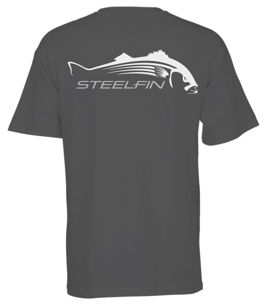 Steelfin Short Sleeve Striper Tee – Slate Grey